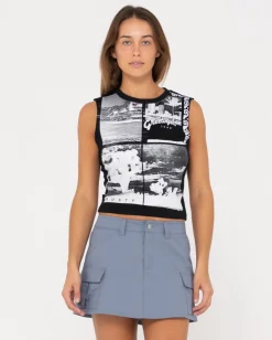 Greetings Slim Fit Graphic Tank | Rusty Sale