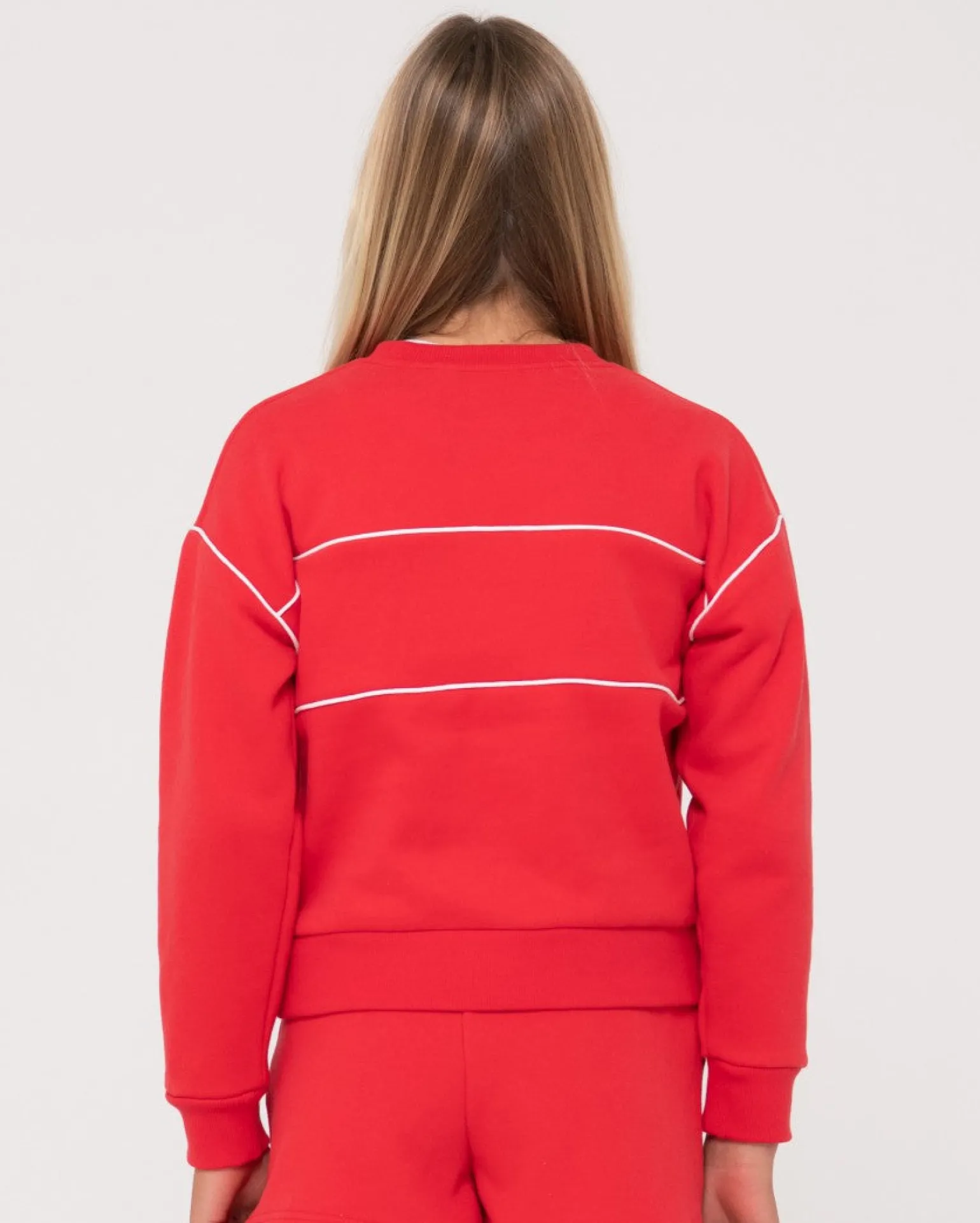 Line Oversize Crew Fleece Girls | Rusty Flash Sale