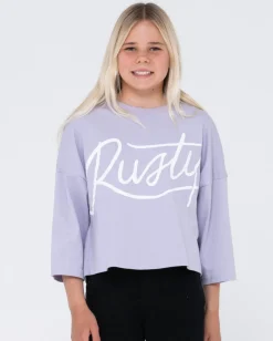 Script Long Sleeve Tee Girls | Rusty Cheap