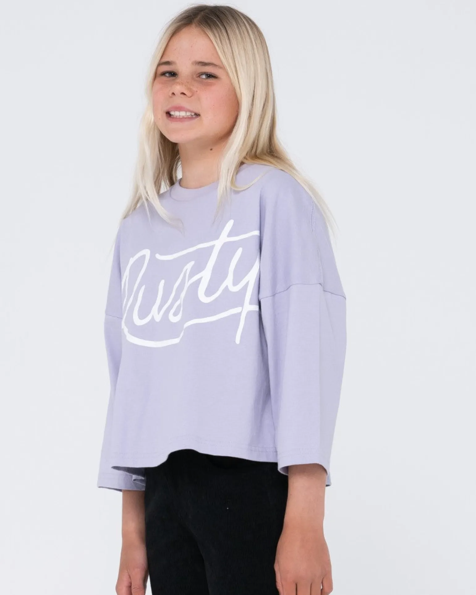 Script Long Sleeve Tee Girls | Rusty Cheap