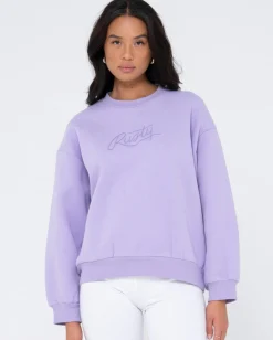 Script Oversize Crew Neck Fleece | Rusty Sale