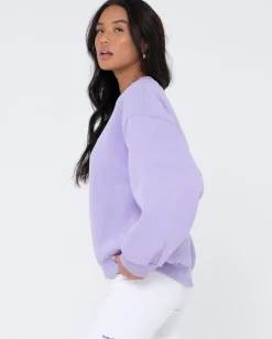Script Oversize Crew Neck Fleece | Rusty Sale