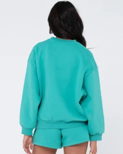 Script Oversize Crew Neck Fleece | Rusty Best Sale
