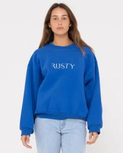 Signature Oversize Crew Fleece | Rusty Discount