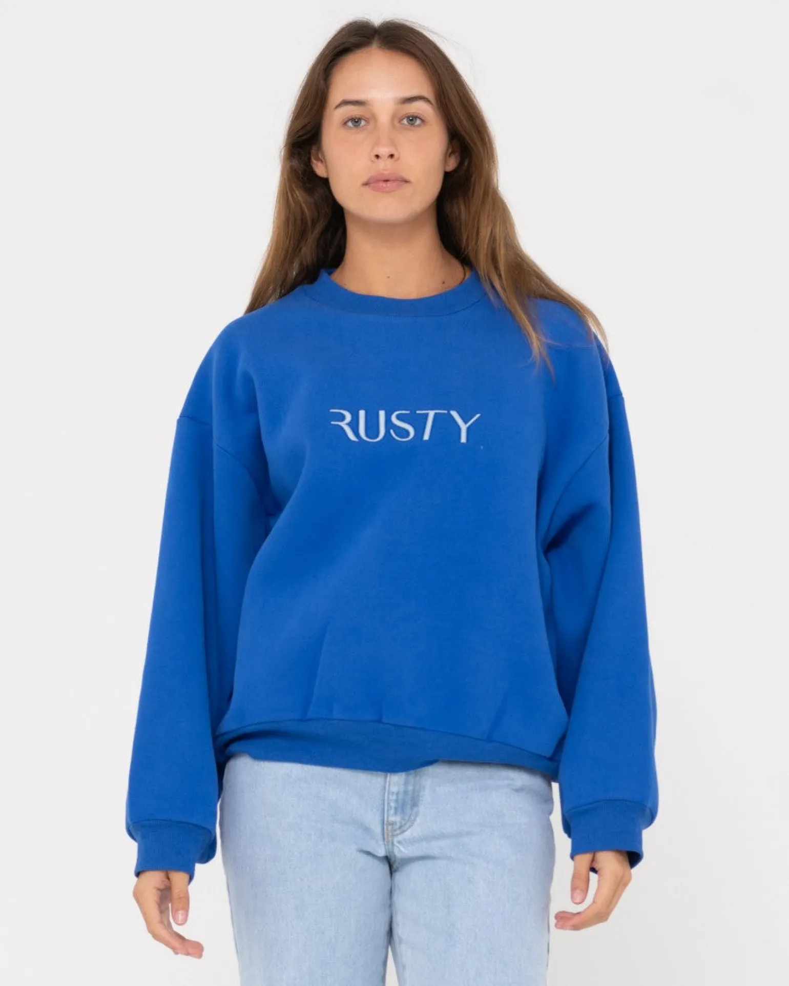 Signature Oversize Crew Fleece | Rusty Discount