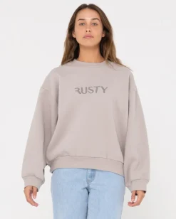 Signature Oversize Crew Fleece | Rusty Shop