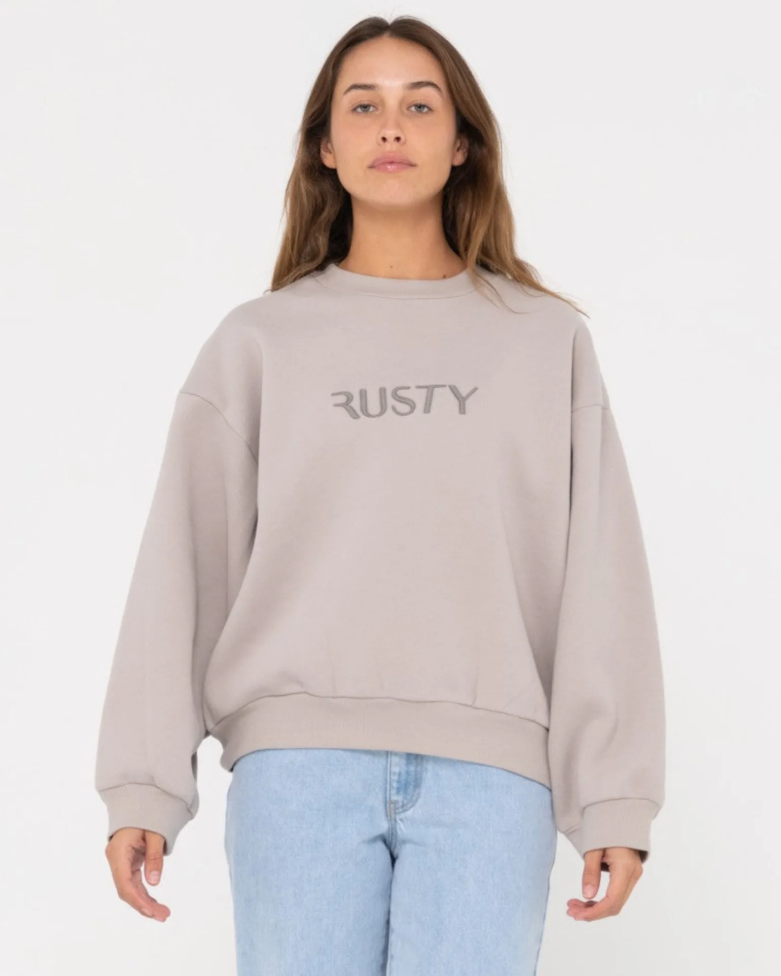 Signature Oversize Crew Fleece | Rusty Shop