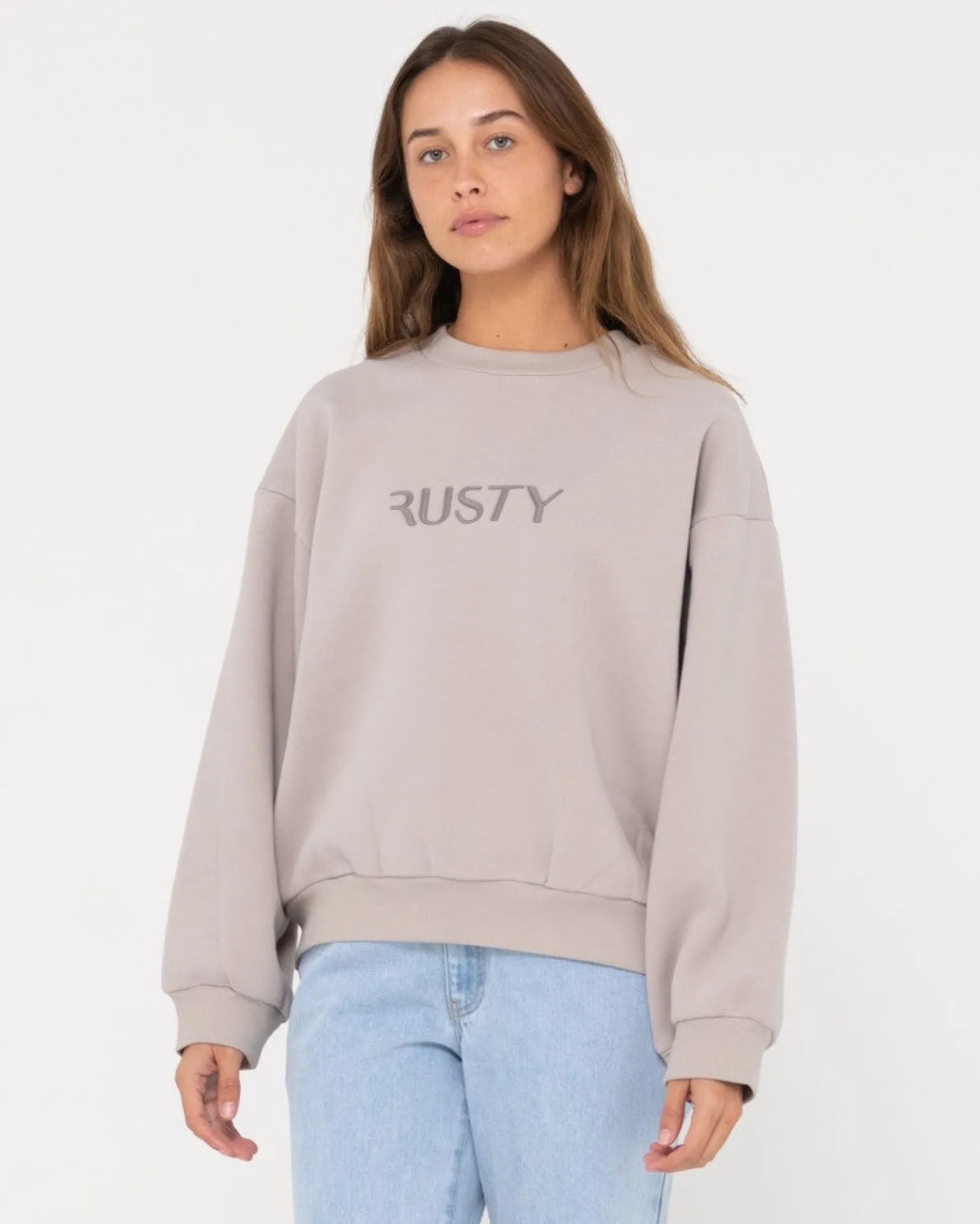 Signature Oversize Crew Fleece | Rusty Shop