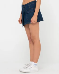 Ryley Low Rise Cargo Denim Mini Skirt | Rusty Store