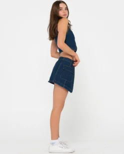 Ryley Low Rise Cargo Denim Mini Skirt | Rusty Store