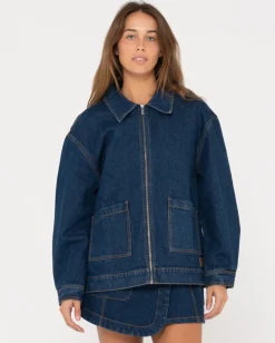 Ryley Oversized Zip Through Denim Jacket | Rusty Outlet