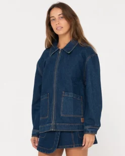 Ryley Oversized Zip Through Denim Jacket | Rusty Outlet