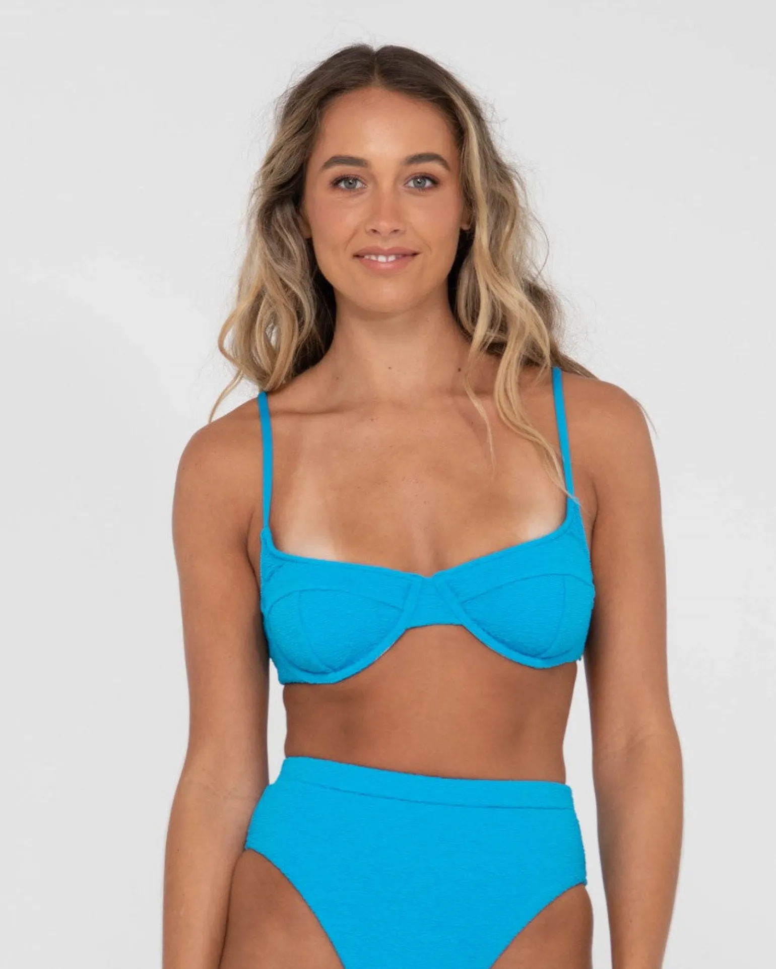 Sandalwood Textured Balconette Bikini Top | Rusty Sale