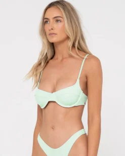Sandalwood Textured Balconette Bikini Top | Rusty Cheap