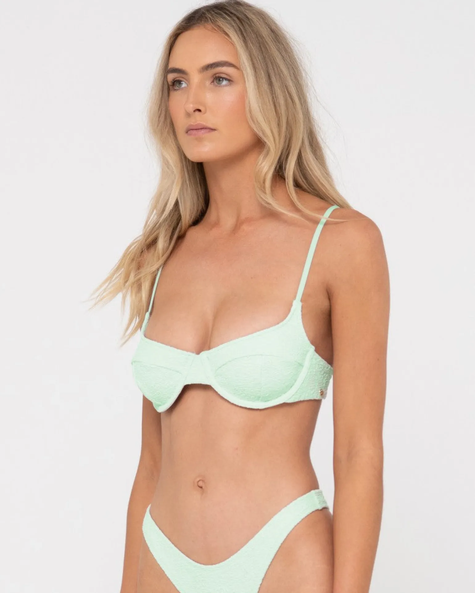 Sandalwood Textured Balconette Bikini Top | Rusty Cheap