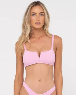 Sandalwood Textured Bralette Bikini Top | Rusty Discount