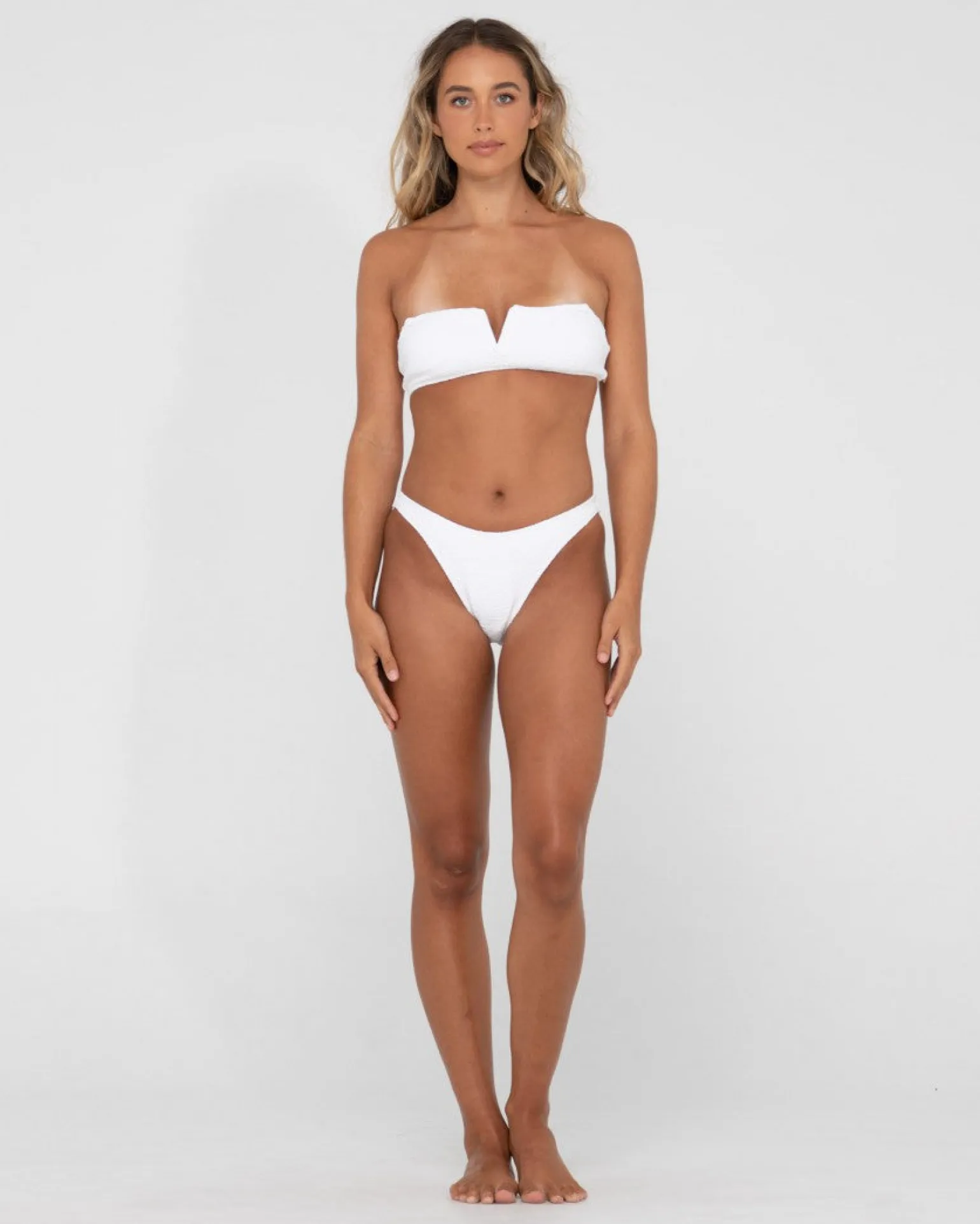 Sandalwood Textured Classic Bikini Bottom | Rusty Cheap