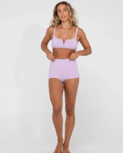 Sandalwood Textured High Waisted Surf Short | Rusty Hot