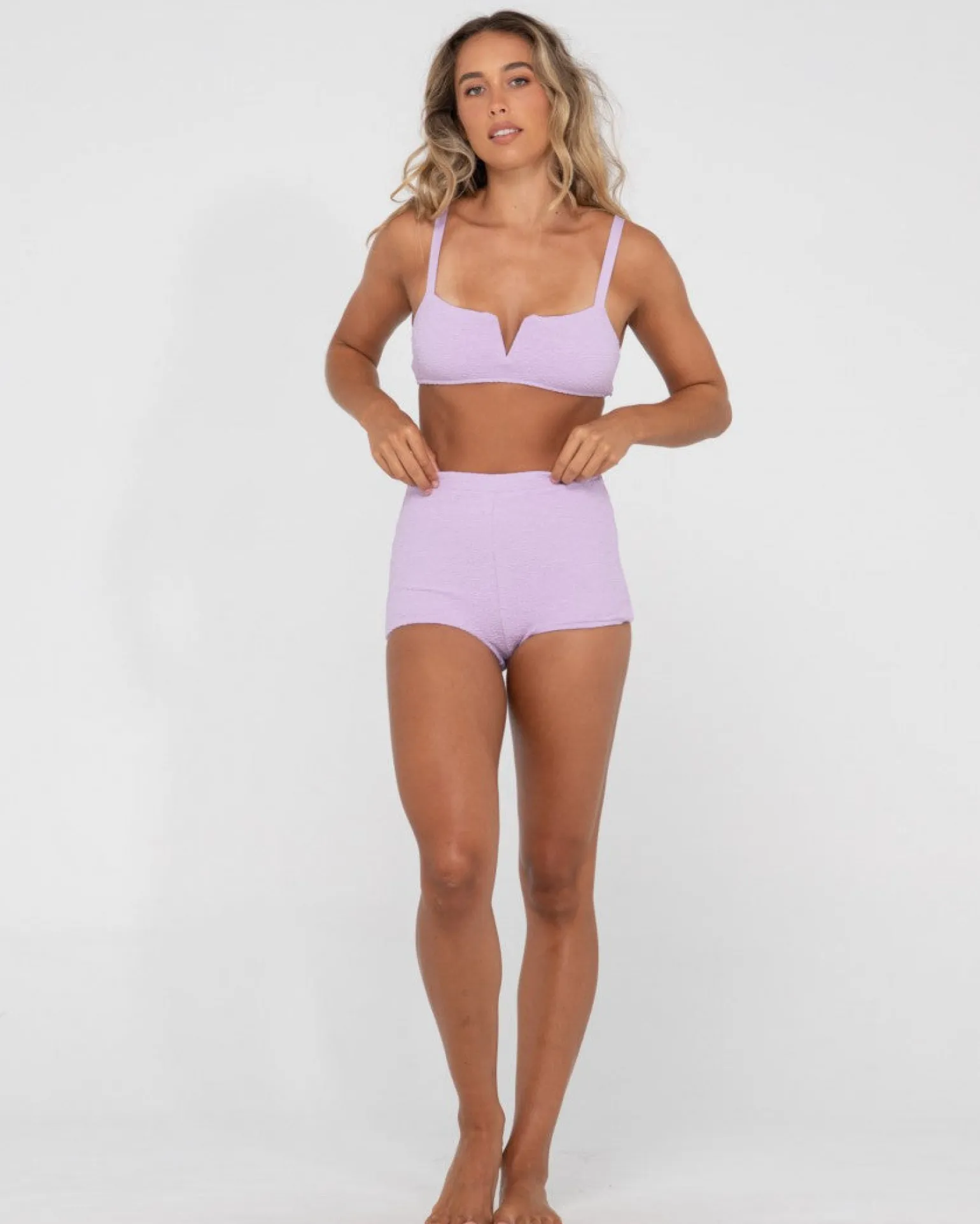 Sandalwood Textured High Waisted Surf Short | Rusty Hot