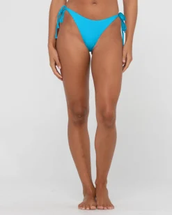 Sandalwood Textured Midi Side Ties Bikini Bottom | Rusty Flash Sale