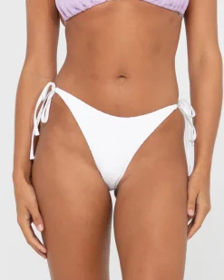 Sandalwood Textured Midi Side Ties Bikini Bottom | Rusty Outlet