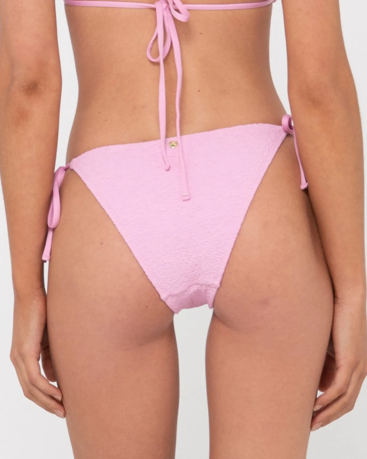 Sandalwood Textured Midi Side Ties Bikini Bottom | Rusty Best Sale