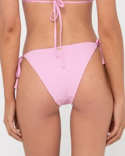 Sandalwood Textured Midi Side Ties Bikini Bottom | Rusty Cheap