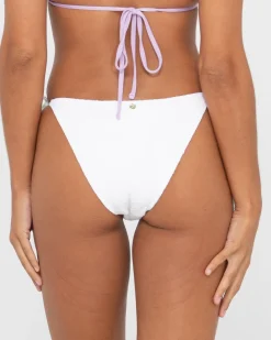 Sandalwood Textured Midi Side Ties Bikini Bottom | Rusty Outlet