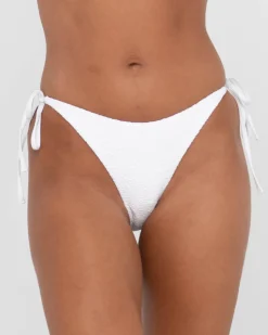 Sandalwood Textured Midi Side Ties Bikini Bottom | Rusty Online