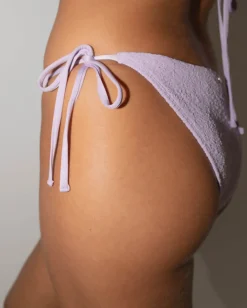 Sandalwood Textured Midi Side Ties Bikini Bottom | Rusty Sale