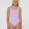 Sandalwood Textured One Piece Swimsuit Girls | Rusty Best Sale