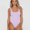 Sandalwood Textured Retro One Piece | Rusty Fashion