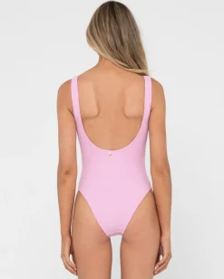 Sandalwood Textured Retro One Piece | Rusty New