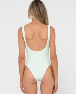 Sandalwood Textured Retro One Piece | Rusty Cheap