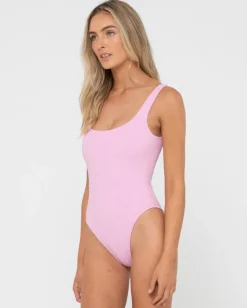 Sandalwood Textured Retro One Piece | Rusty New