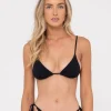 Sandalwood Textured Slick Triangle Bikini Top | Rusty New