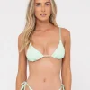 Sandalwood Textured Slick Triangle Bikini Top | Rusty Clearance