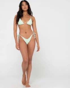 Sandalwood Textured Slick Triangle Bikini Top | Rusty Cheap