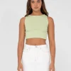 Scarlett Ribbed Cropped Tank Top | Rusty Cheap