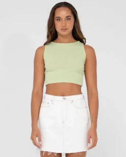 Scarlett Ribbed Cropped Tank Top | Rusty Cheap