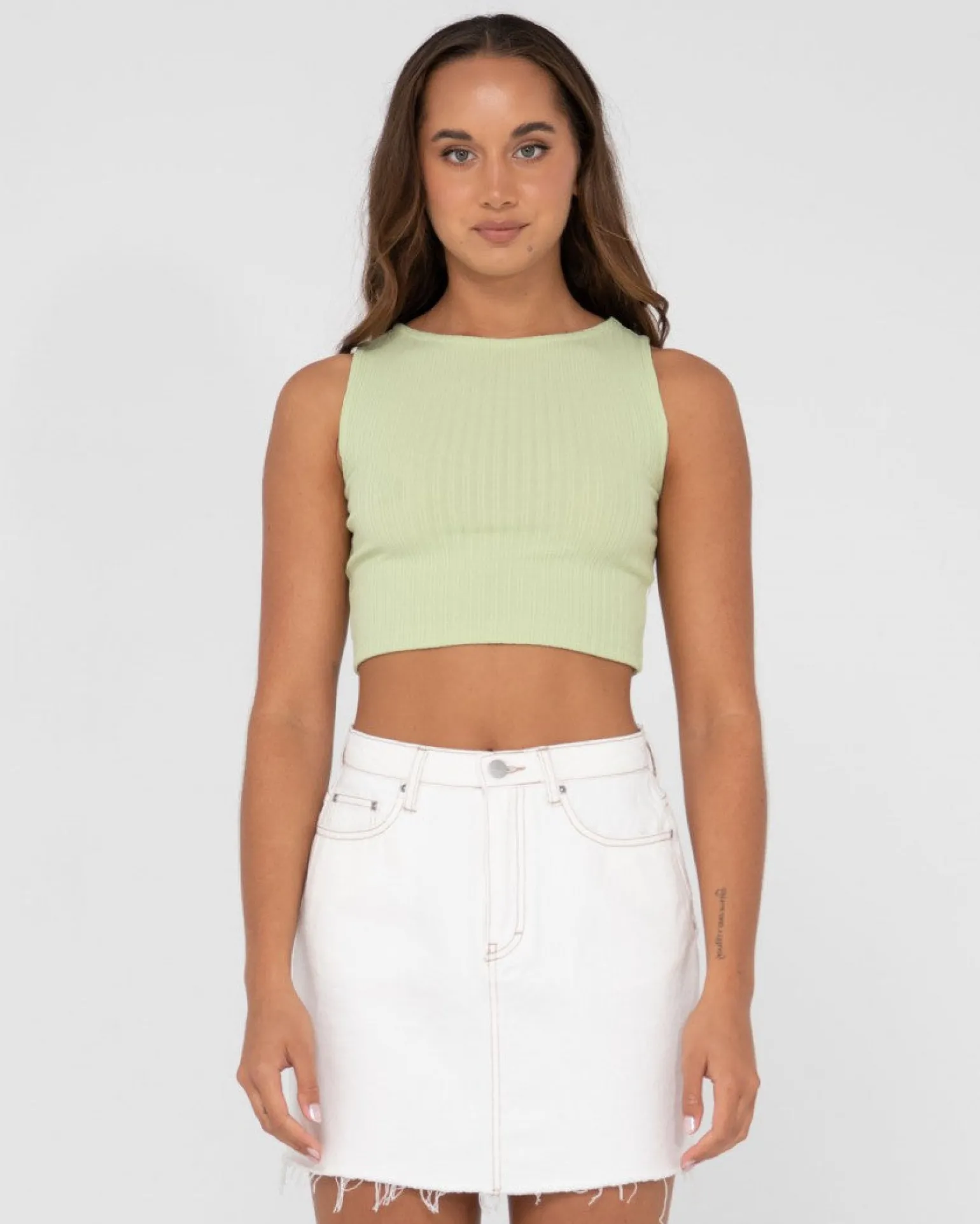 Scarlett Ribbed Cropped Tank Top | Rusty Cheap