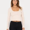 Scarlett Ribbed Long Sleeve Top | Rusty Hot