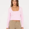 Scarlett Ribbed Long Sleeve Top | Rusty Cheap