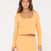 Scarlett Ribbed Long Sleeve Top | Rusty Discount