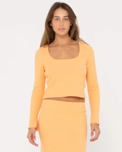 Scarlett Ribbed Long Sleeve Top | Rusty Discount