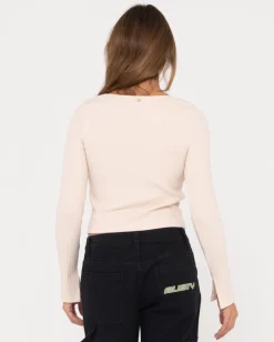 Scarlett Ribbed Long Sleeve Top | Rusty Hot