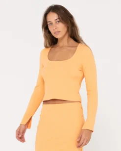 Scarlett Ribbed Long Sleeve Top | Rusty Discount