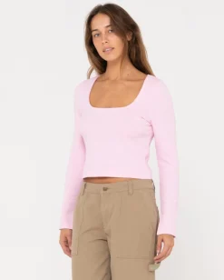 Scarlett Ribbed Long Sleeve Top | Rusty Cheap