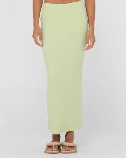 Scarlett Ribbed Mid Rise Maxi Tube Skirt | Rusty Best
