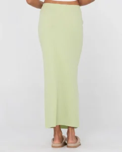 Scarlett Ribbed Mid Rise Maxi Tube Skirt | Rusty Best